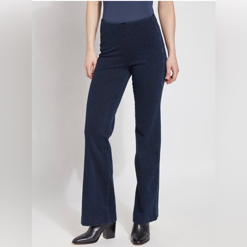 Lysse Denim Trouser Pants Shaping Jeans High Rise Waist Flare Light 70s Blue - Picture 2 of 16